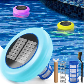 KNAGLO Solar Pool Ionizer Floater Auto Switching of Multi-Colored LED Night Light