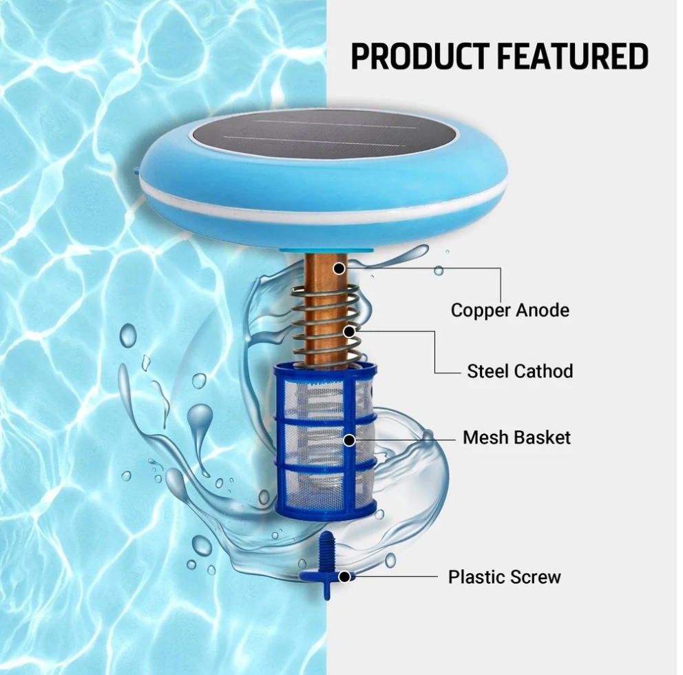 Solar Pool Ionizer for 10,000 - 35,000 Gallons Swimming Pools