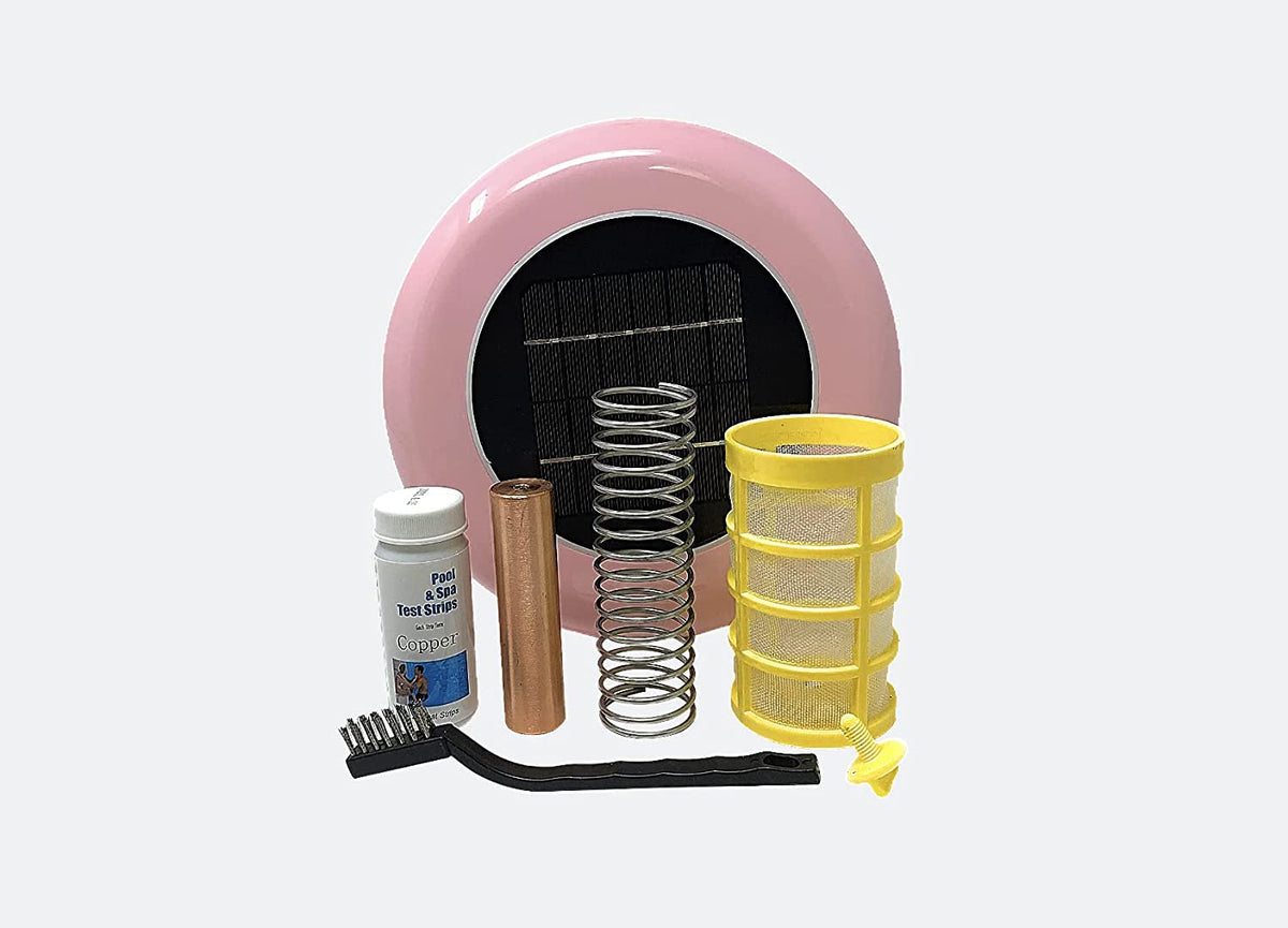 Solar Pool Ionizer for High Capacity Swimming Pool up to 45,000 Gallons (Pink)